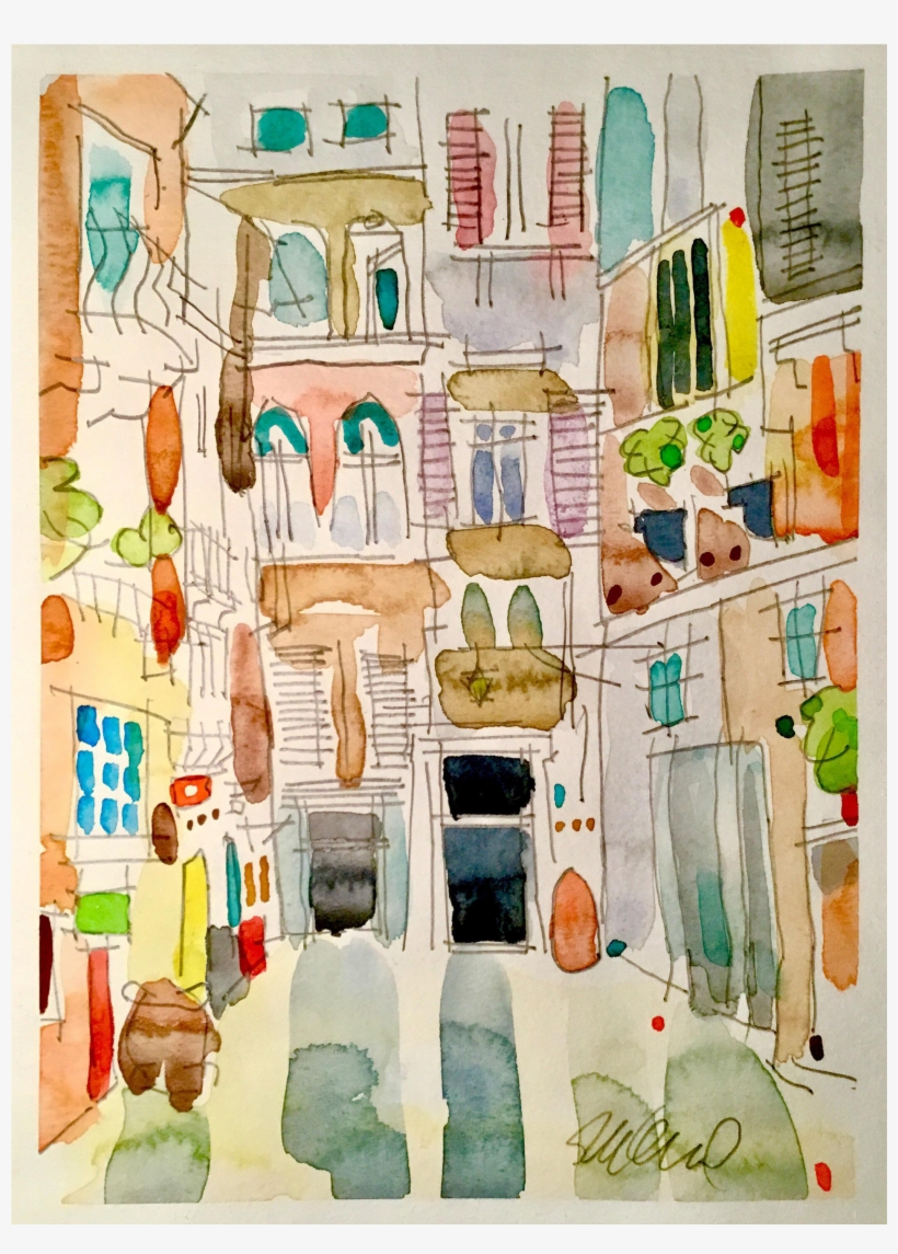 Italian Village Watercolor - Child Art, transparent png download