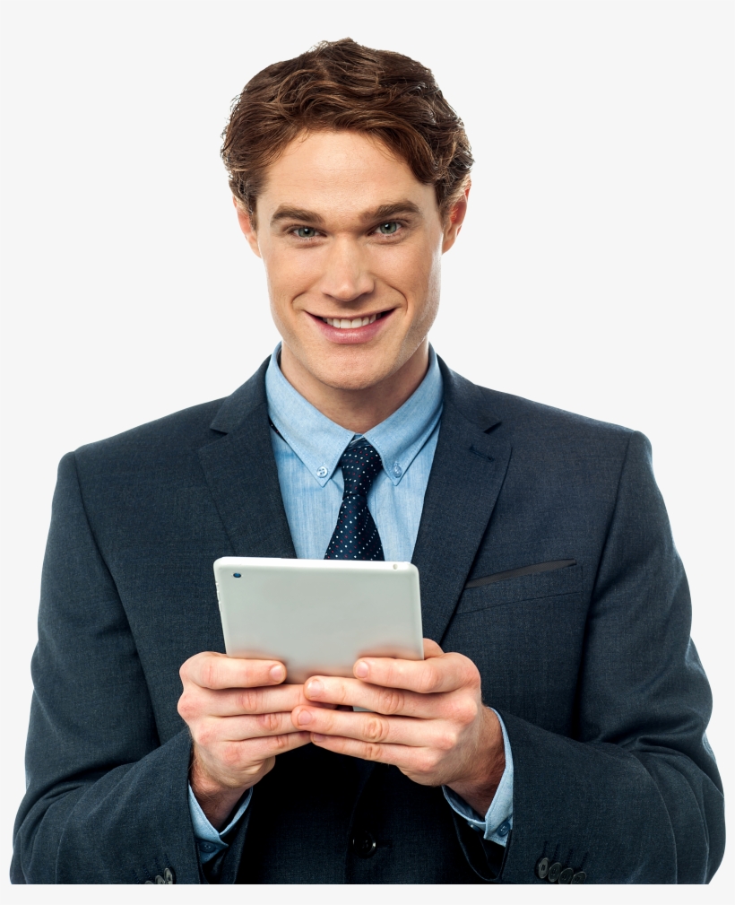 Men With Tablet Png Image - Men With Tablet Png, transparent png download