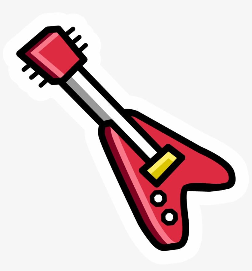 Red Electric Guitar Pin - Electric Guitar, transparent png download