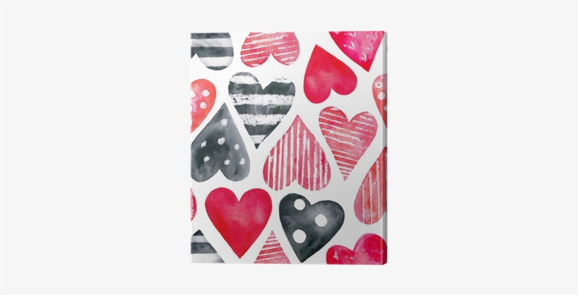 Watercolor Hearts Seamless Pattern - Watercolor Painting, transparent png download