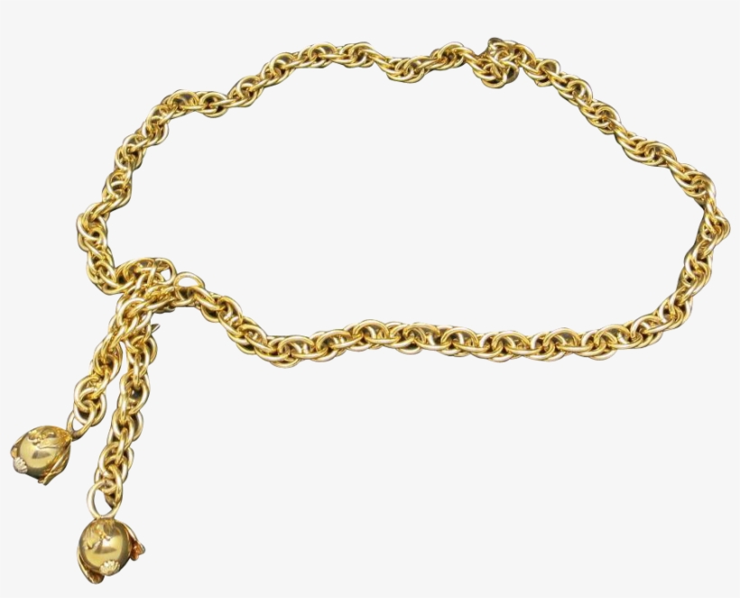 Chain Belt Gold Tone Metal Rope Link Small Adjustable - Gold Chain Belt Transparent, transparent png download
