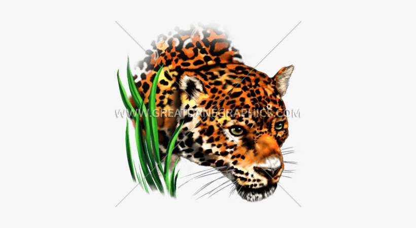 Jaguar In Grass - Wildlife - Big Face Jaguar In Grass Portrait Trucker, transparent png download