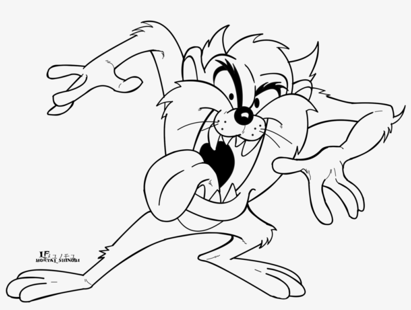 Taz Be Crazy By Mortalshinobi On Deviantart - Drawing, transparent png download