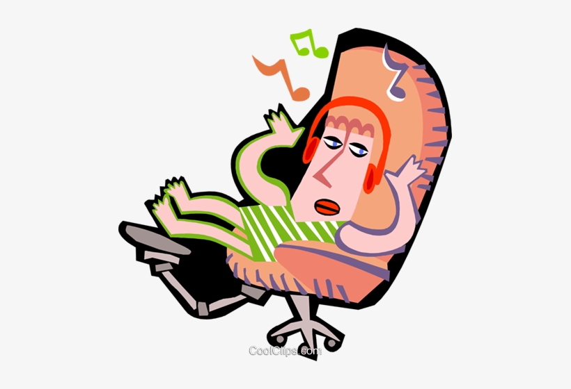 Person Listening To Music In Headphones Royalty Free - Person Listening To Music Transparent, transparent png download