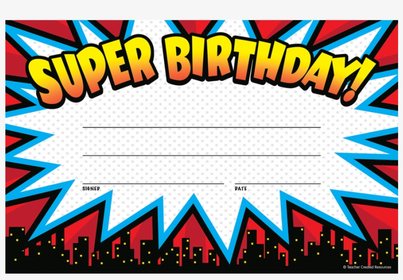 Tcr5844 Superhero Super Birthday Awards Image - Super Birthday, transparent png download