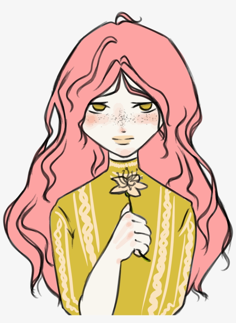 Sad Girl Holding A Flower Sad Girl Png - Girl Png Clipart Sad, transparent png download