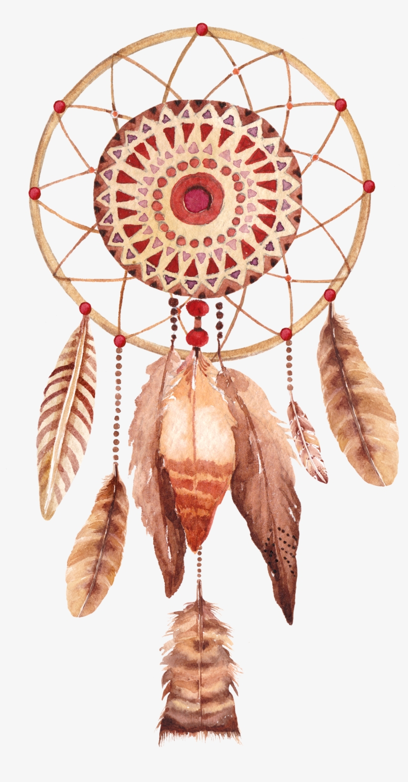 Dreamcatcher Poster Watercolor Painting Printmaking - Dream Catcher Print, transparent png download