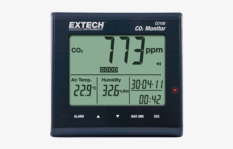 Extech Co100 - Extech Co100 Desktop Indoor Air Quality Co2 Monitor, transparent png download
