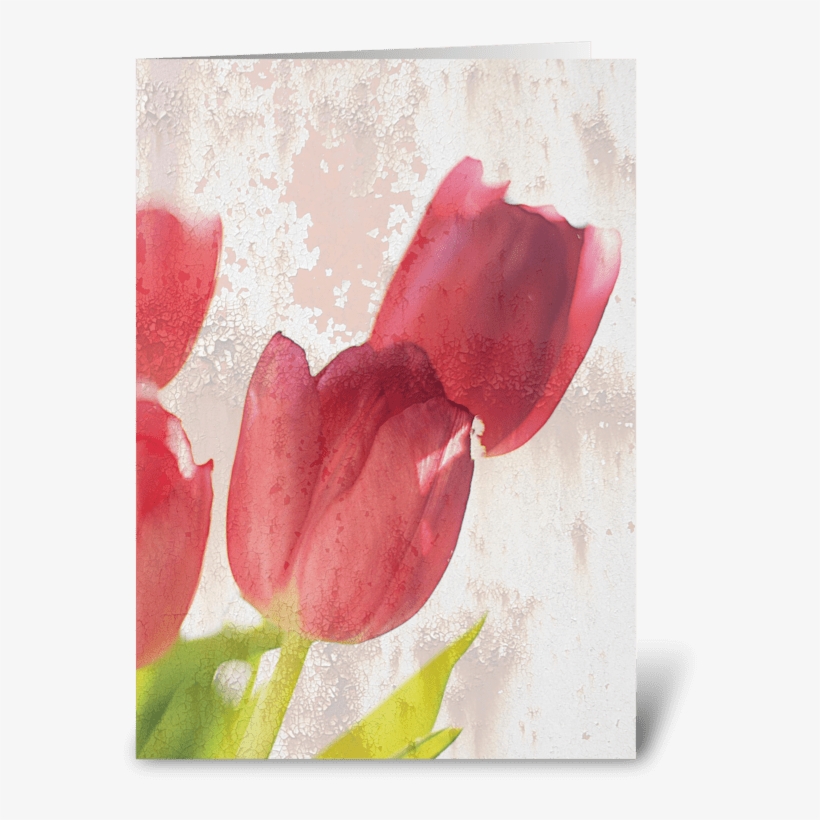 Red Tulips Greeting Card - March 2012 Calendar, transparent png download