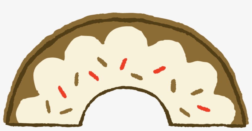 Doughnut Clipart Transparent Background - Half Of A Donut, transparent png download