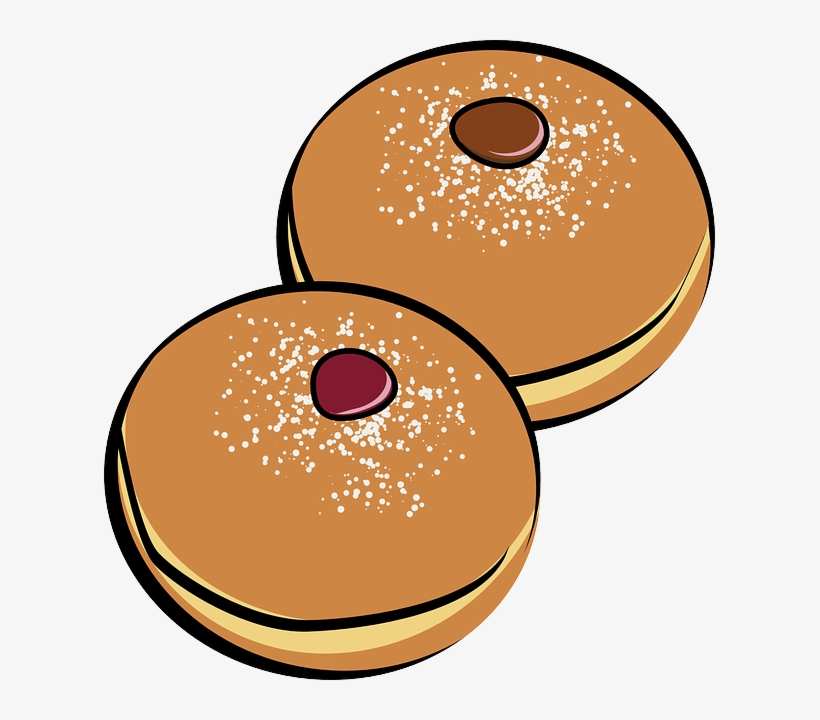 Free Set Of Two Doughnuts Clip Art - Hanukkah Food Clipart, transparent png download
