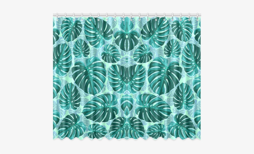 Tropical Leaf Monstera Plant Pattern Window Curtain - Motif, transparent png download