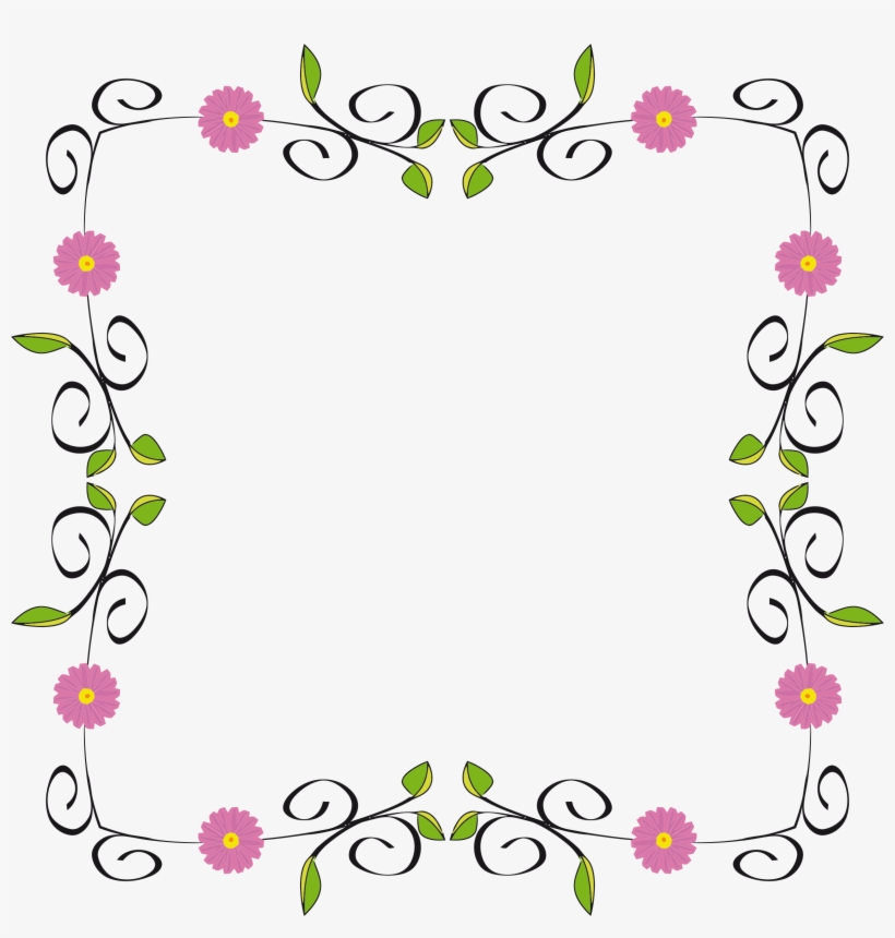Floral Border - Floral Design Border Png, transparent png download