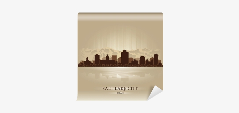 Salt Lake City, Utah Skyline City Silhouette Wall Mural - Skyline, transparent png download