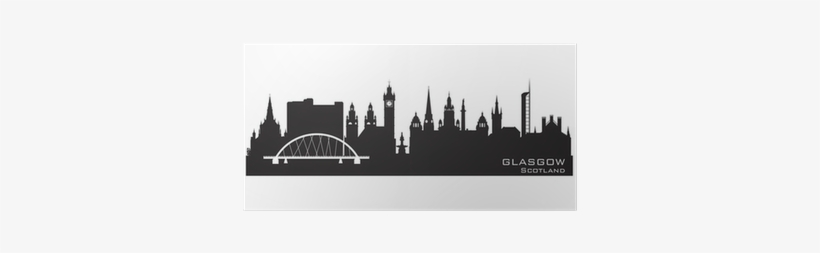 Glasgow Scotland Skyline City Silhouette Poster • Pixers® - Glasgow Skyline Silhouette, transparent png download