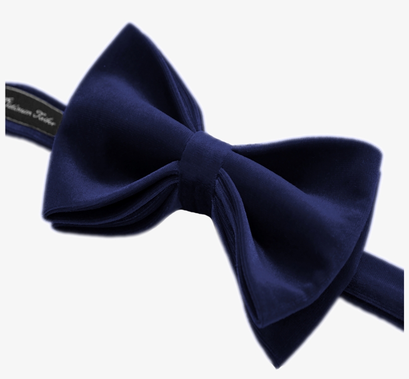 Mens Navy Blue Formal Velvet Bow Tie Pre Tied - Formal Wear, transparent png download