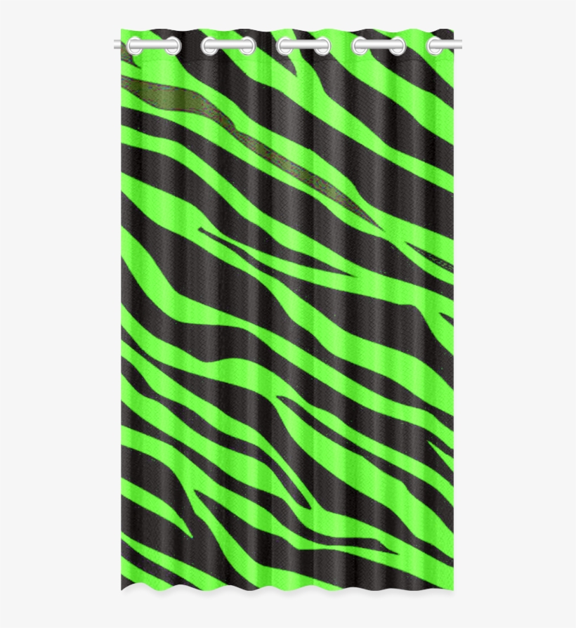 Neon Green Zebra Stripes New Window Curtain 50" X 84" - Hosiery, transparent png download