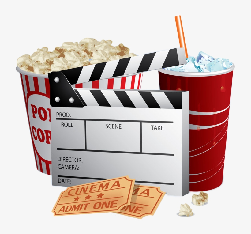 Download Cinema Film This Cartoon Brand Cola Transprent - Cinema Ticket And Popcorn, transparent png download