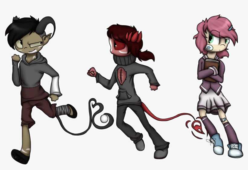 Three Cool Kids Run - Cartoon, transparent png download