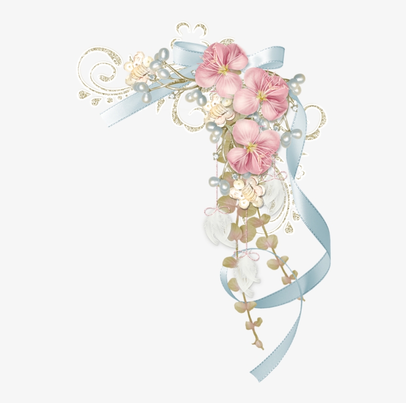 Corners,coins,bordures - Flower Butterfly Corner Frame, transparent png download