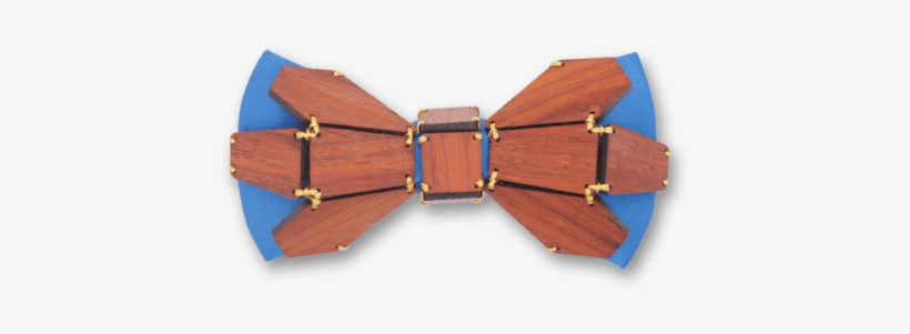 Geometry Flower In Gold Line Blue Red Rosewood Bow - Wood, transparent png download