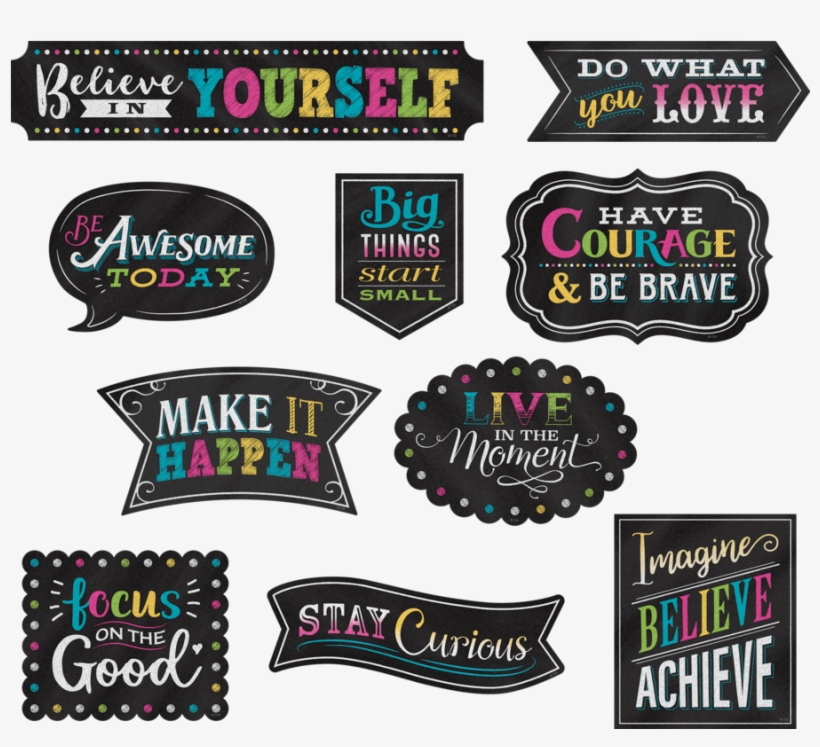 Tcr77881 Clingy Thingies Chalkboard Brights Positive - Label, transparent png download
