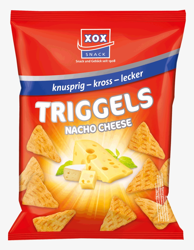 Xox Triggels Nacho Cheese 75g - Pao De Alho Pacote, transparent png download