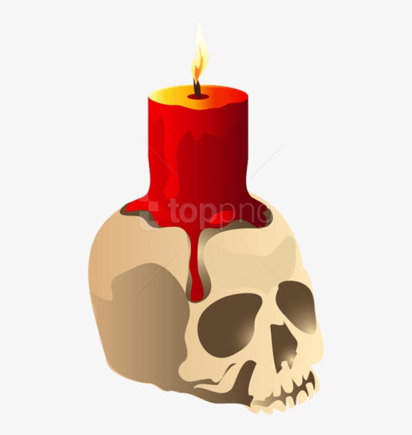 Free Png Download Halloween Skull Candle Png Images - Halloween Candle Clipart, transparent png download