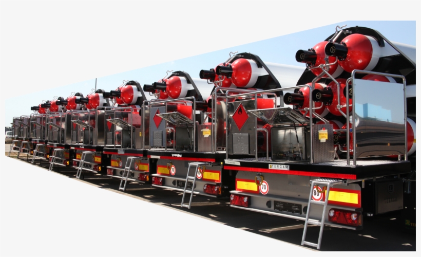 Type A Gas Cylinder Trailer 8 Pc From Behind - Machine, transparent png download