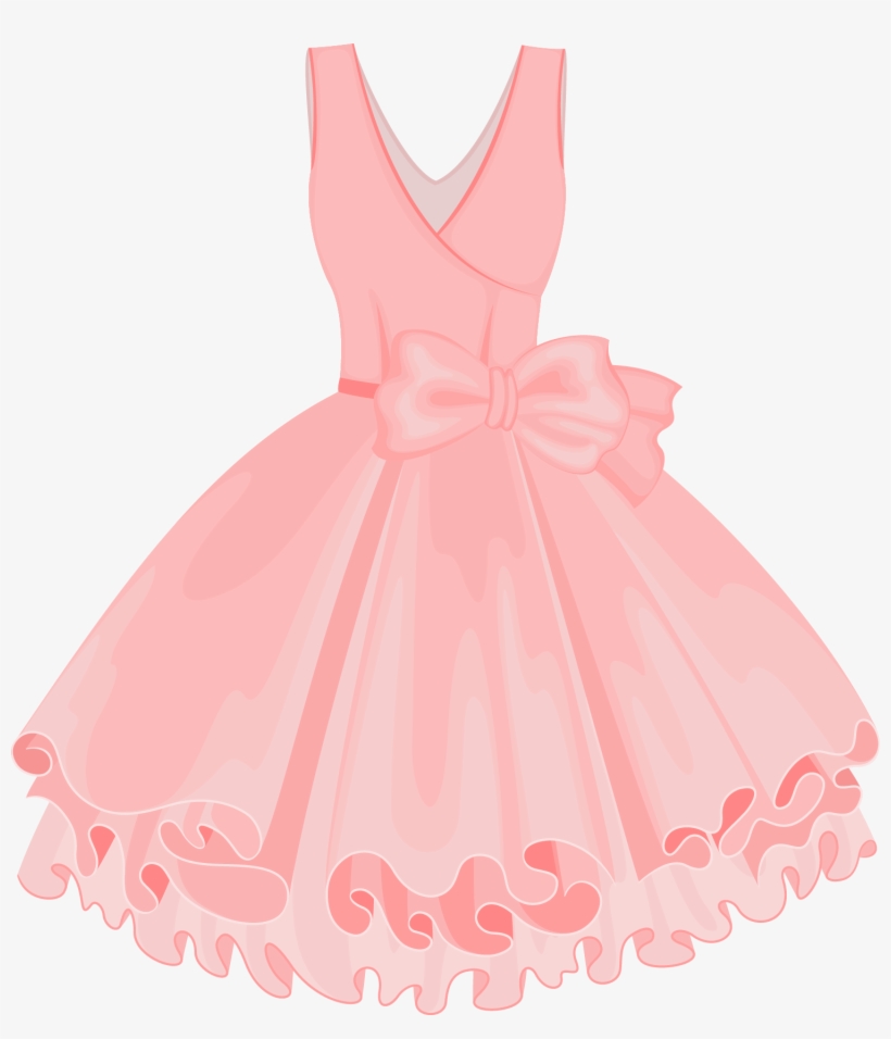 Pink Painted Dress Vector Skirt Tutu Clipart - Pink Dress Icon Png, transparent png download