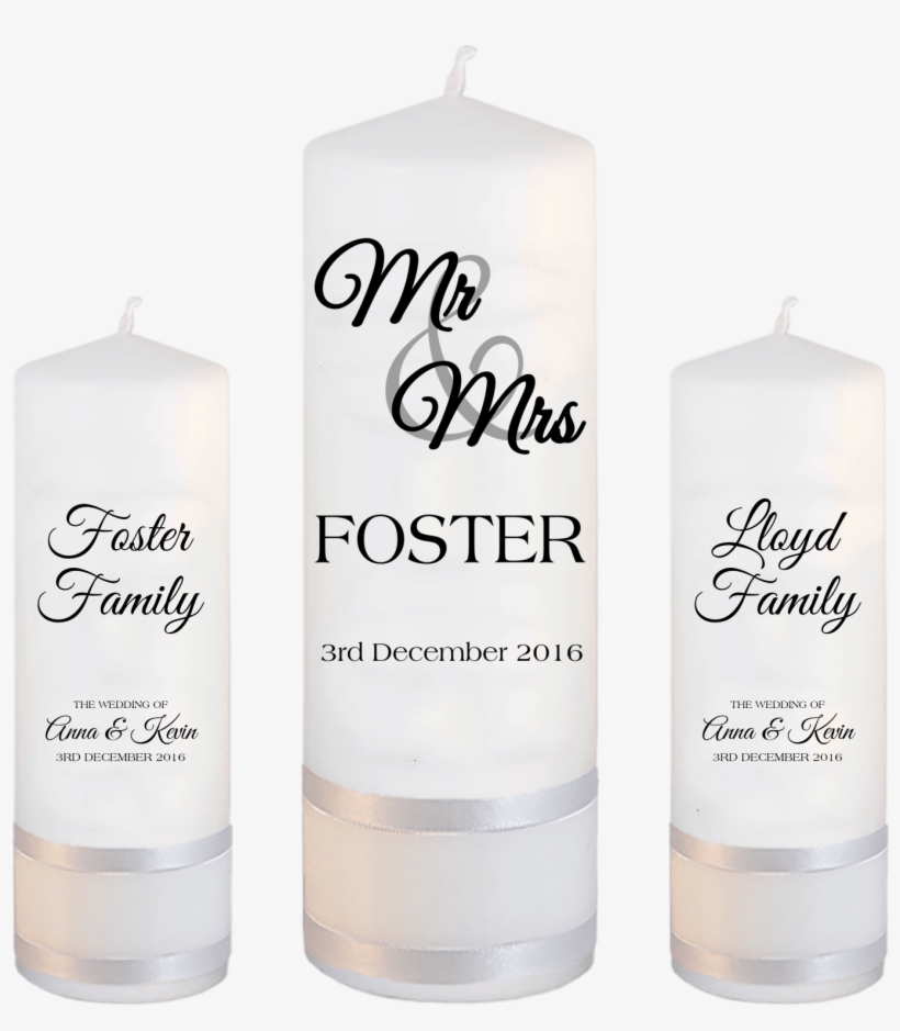 Wedding Unity Candle Set Mr And Mrs Font - Candle Inscription For Wedding, transparent png download