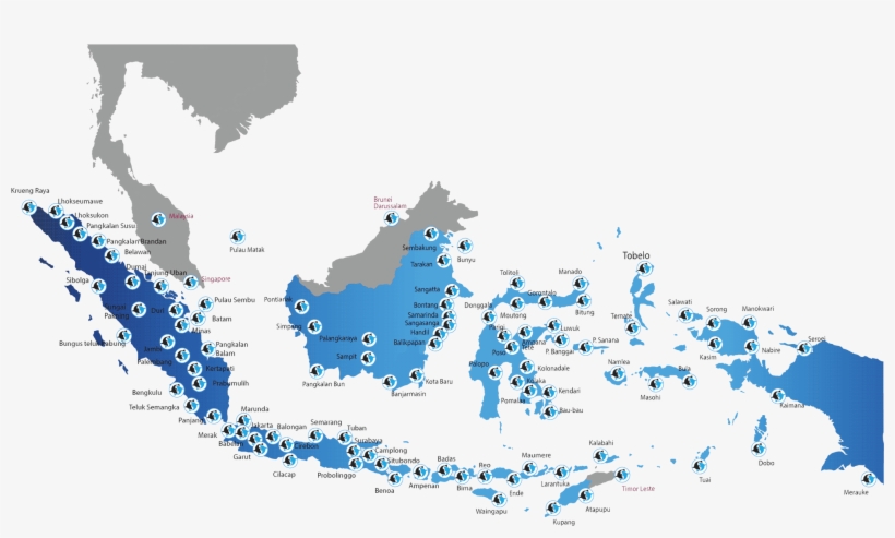 Indonesia Distribution Map - Southeast Asia And China, transparent png download