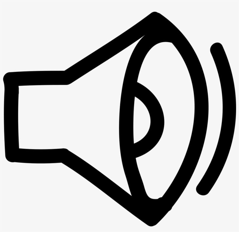 Sound Hand Drawn Speaker Interface Symbol Comments - Speaker Logo Png, transparent png download