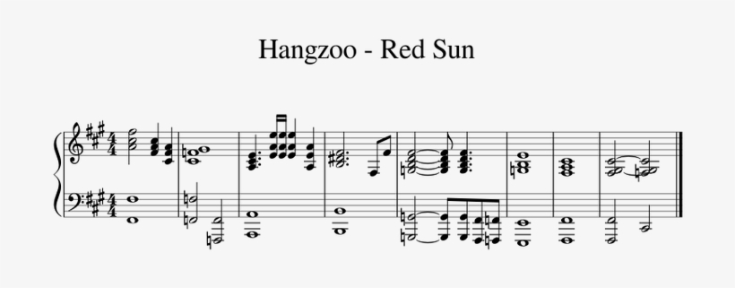 Red Sun Intro - Sheet Music, transparent png download