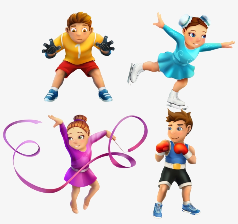 Cute Kids Cartoon Villain Vector Sport - Sport For Kids Png, transparent png download