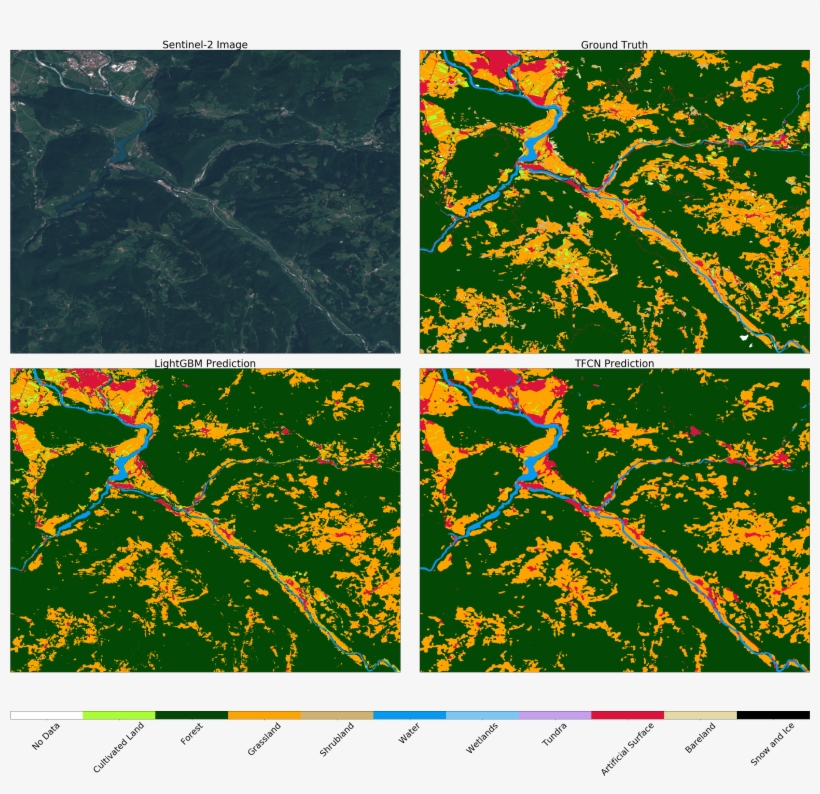Comparison Of Different Predictions Of Land Cover Classification - Visual Arts, transparent png download