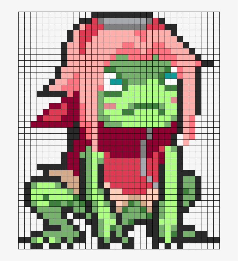 Haruno Sakura Frog Mode Sprite Perler Bead Pattern - Creative Arts, transparent png download
