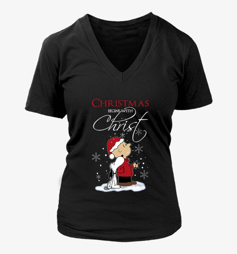Christmas Begins With Christ Charlie Brown Snoopy Shirts - Shirt, transparent png download