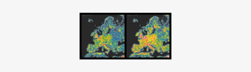 Courtesy Of Fabio Falchi - Light Pollution Increase Europe, transparent png download
