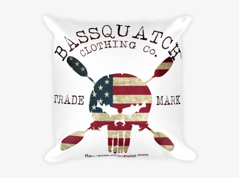 'merica Square Pillow Bassquatch Hunter - Usa Flag, transparent png download