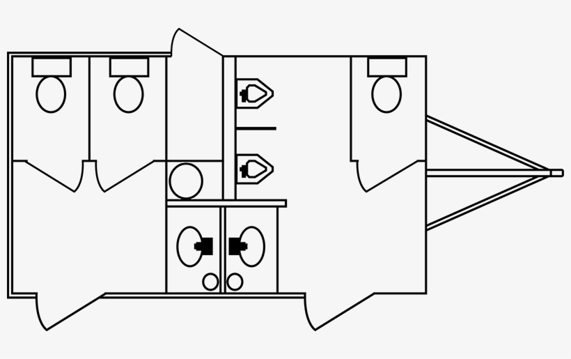 Bridal Restroom Trailer Floor Plan - Diagram, transparent png download