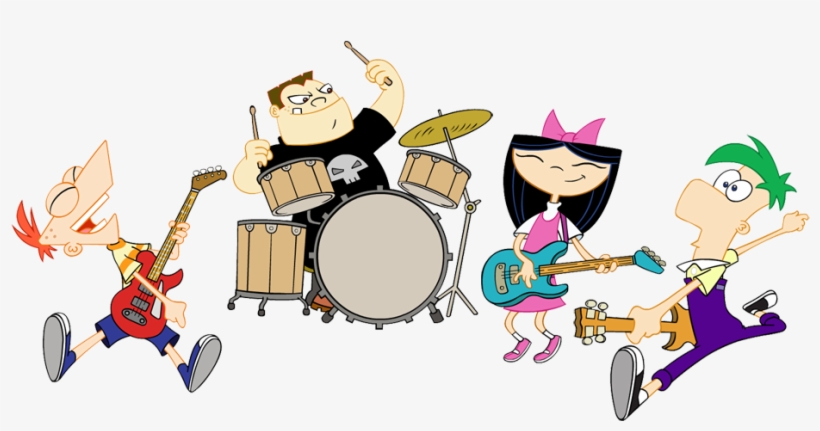 Phineas & Ferb Group Clipart - Phineas And Ferb Drum, transparent png download