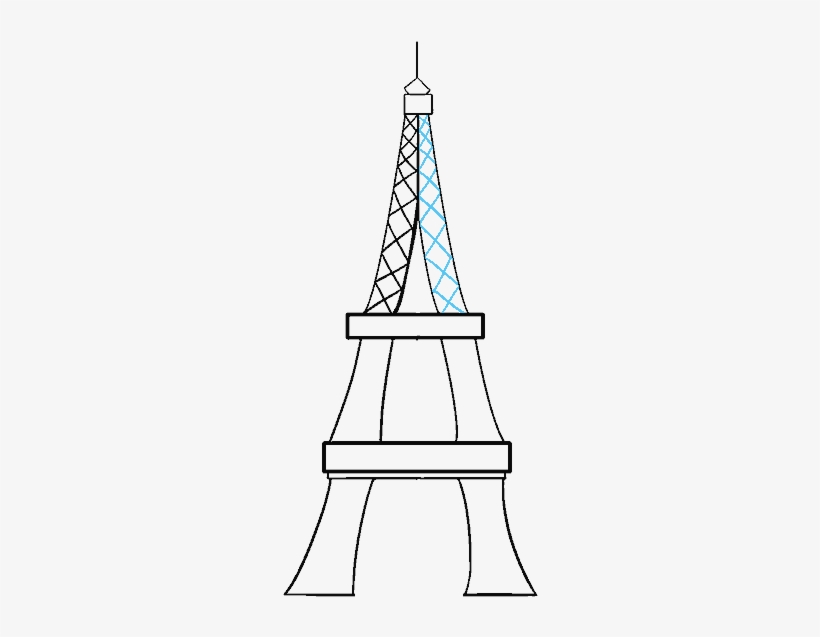 How To Draw The Eiffel Tower Step By Step Drawing Tutorials - Drawing, transparent png download