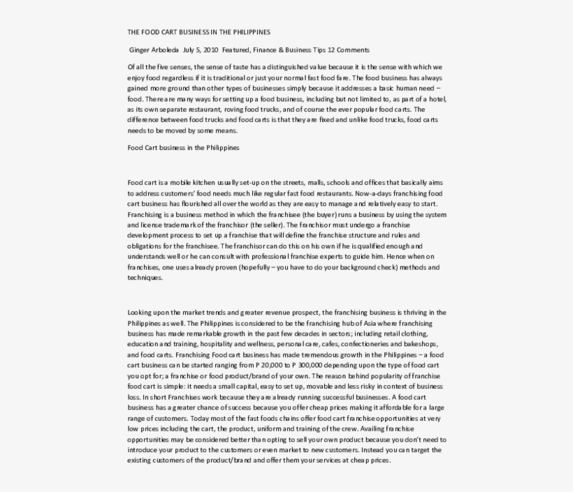 The Food Cart Business In The Philippines - Plaza De San Marcos, transparent png download