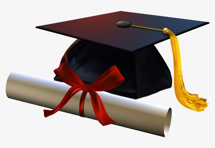 Graduation Cap And Diploma - Mortarboard, transparent png download