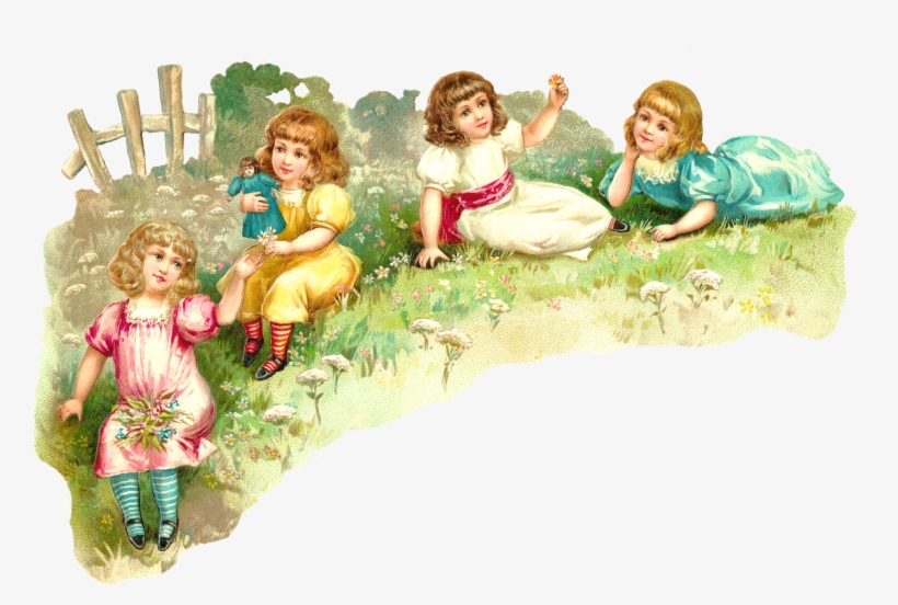 Digital Corner Design Girl Children Download Of 4 Girls - 4 Girls Playing, transparent png download