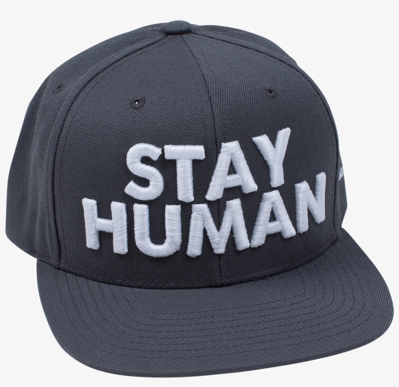 Stay Human Grey Snapback Hat - Baseball Cap, transparent png download