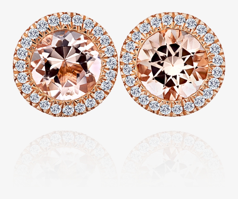 Morganite And Diamond Earrings - Earrings, transparent png download