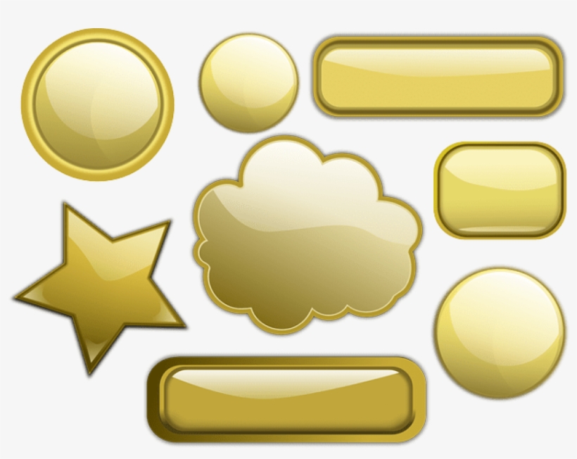 Free Png Gold Shiny Button Png Png Image With Transparent - Золотые Фигуры Пнг, transparent png download
