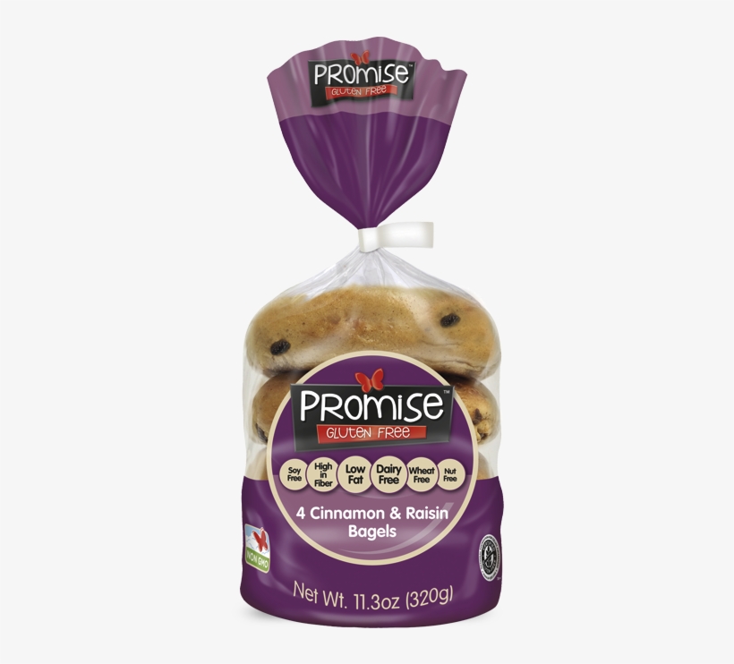 Promise Gluten Free Cinnamon Raisin Bagels - Sliced Bread, transparent png download